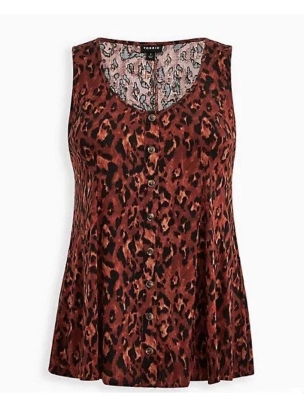 Torrid Fit & Flare Tank Stretch Challis Floral